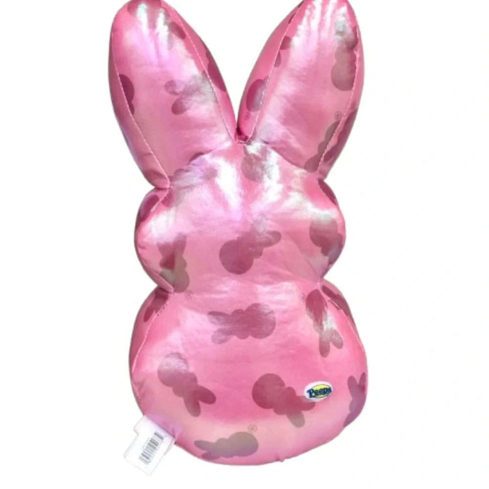 NEW PEEPS Sheen Metallic Bunny Plush Pillow 15" Pink Rare Limited Edition - Picture 3 of 12